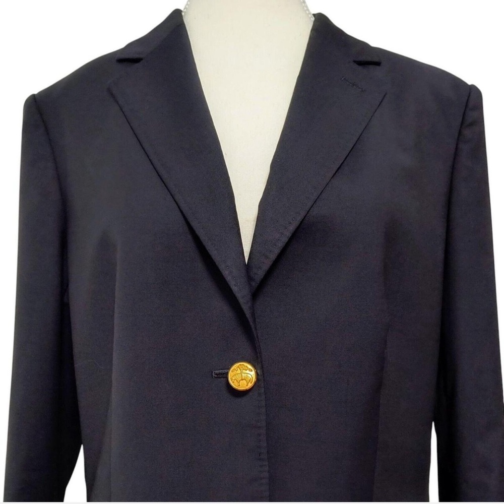 Brooks Brothers Navy Wool Blazer with Gold Buttons, 12 - Picture 4 of 9